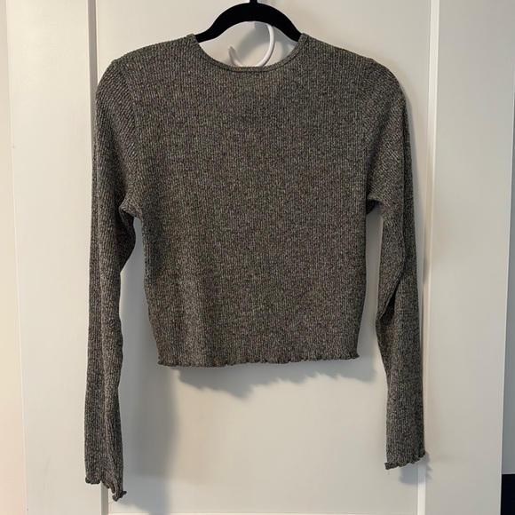 AE Gray Ribbed Long Sleeve Top - Picture 2 of 5